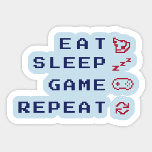 Gamer Eat Sleep Game Repeat Sticker